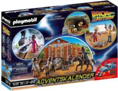 PLAYMOBIL Adventskalender 70576 Back To The Future III mit Sammelfiguren, Diorama und Zubehörteilen der Science-Fiction-Triologie, 75-teilig, Ab 5 Jahren