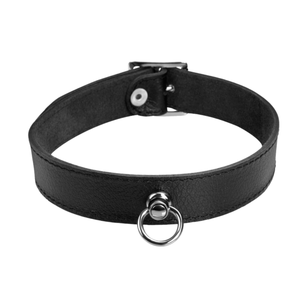 Schmales Leder-Halsband mit O-Ring