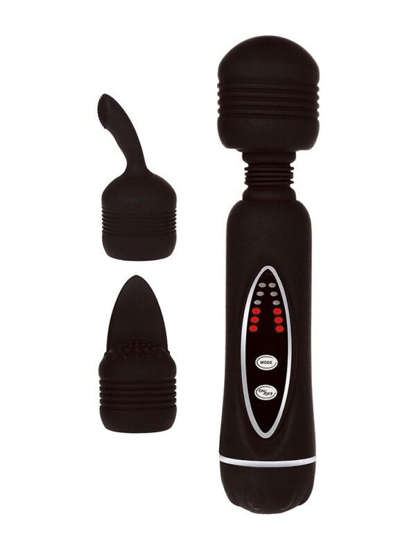 Power Wand Set: Vibrator mit 2 Aufsätzen