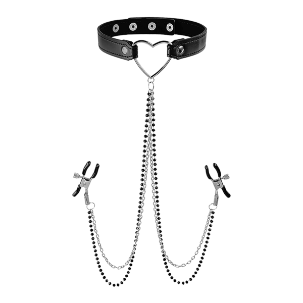 Sex & Mischief - Amor Collar with Nipple Clamps